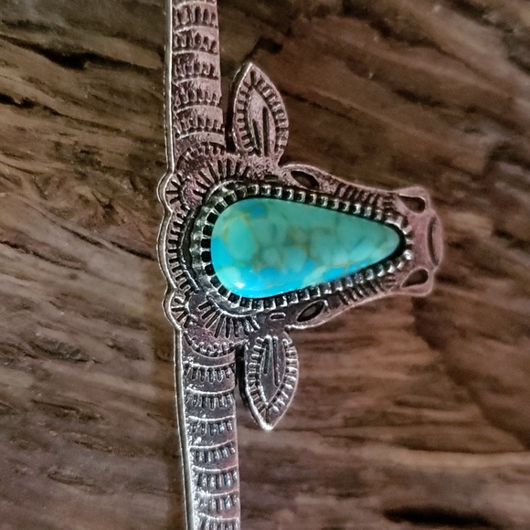 Longhorn Necklace Western Country Cowgirl Steer Head Cow Head Bull Head Vaquera - Picture 4 of 13